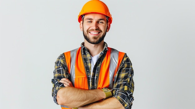 Construction Worker Engineer Studio Portrait