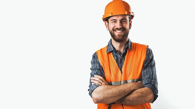 Construction Worker Engineer Studio Portrait