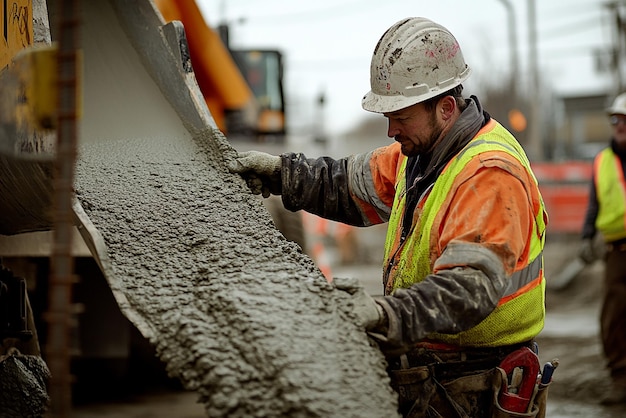 Construction Worker Holding a Set of Blueprints and a Hard Hat