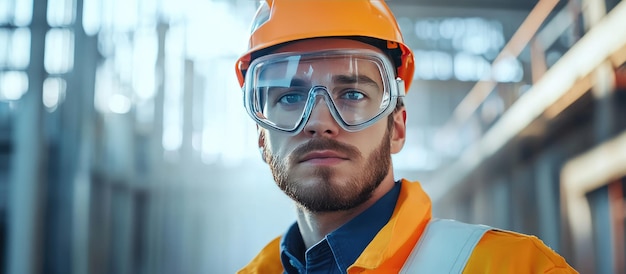 Photo construction worker in safety gear