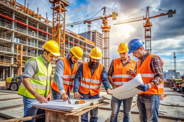 construction workers are working on a construction site