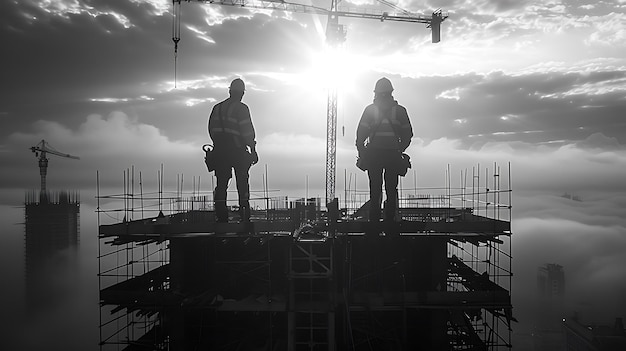 Construction workers at construction site