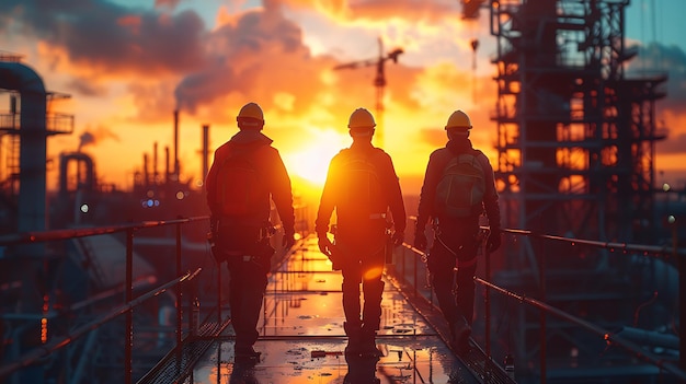 Construction workers at construction site