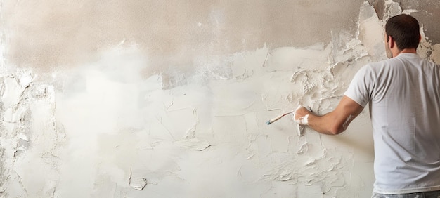 Construction Workers Hands Applying Plaster Skill in Action