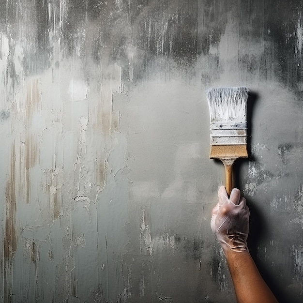 Construction Workers Hands Applying Plaster Skill in Action