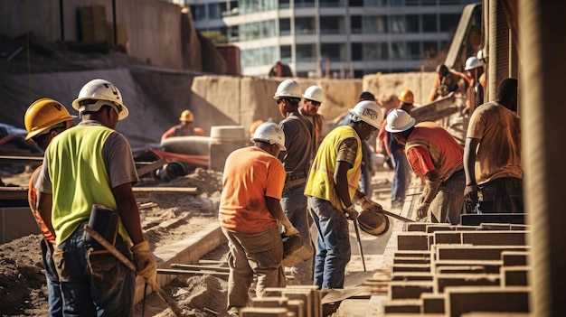 Construction workers on site