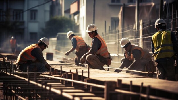 Construction workers on site