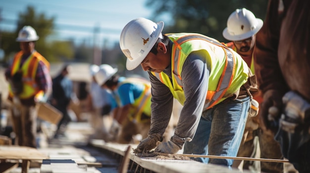 Construction workers on site