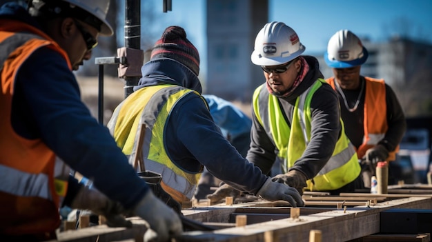 Construction workers on site