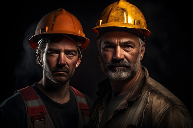 construction workers with helmet