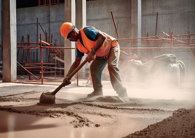 Construction workers working on a construction site