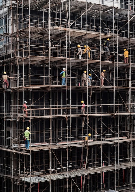 Construction workers working on a construction site