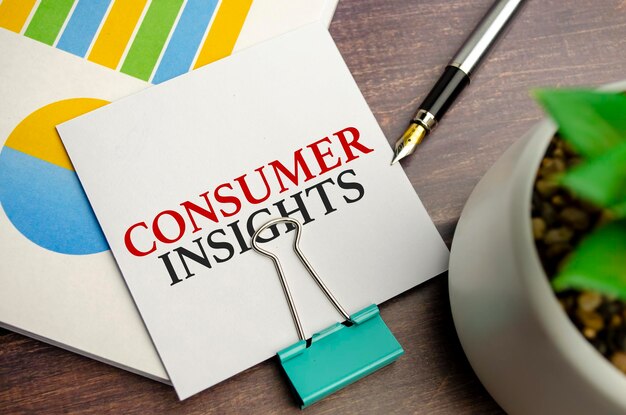 Consumer insights text on the sticker and charts