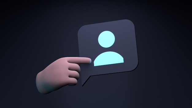 Contact icon 3d render illustration