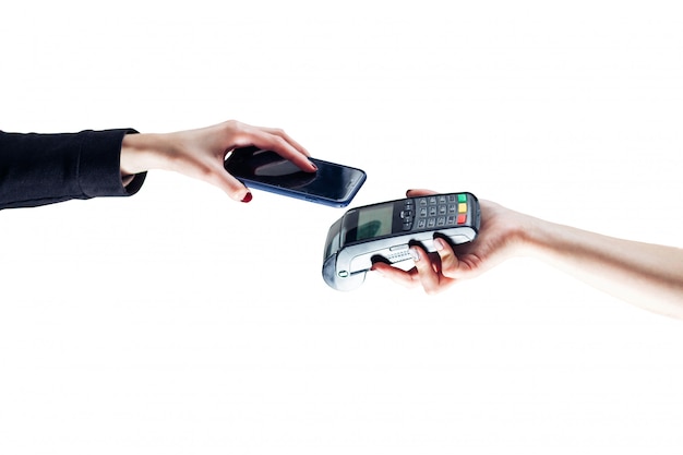 Contactless payment. isolated white