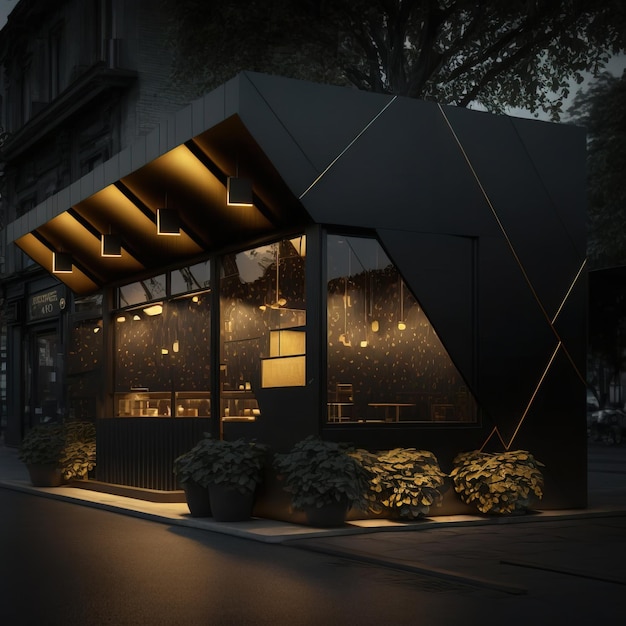 container bar pub restaurant illustration concept of sustainability and recycle eco modern minimal