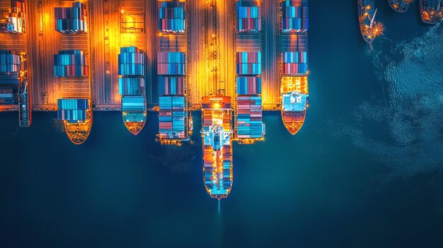 Photo container ships at dock