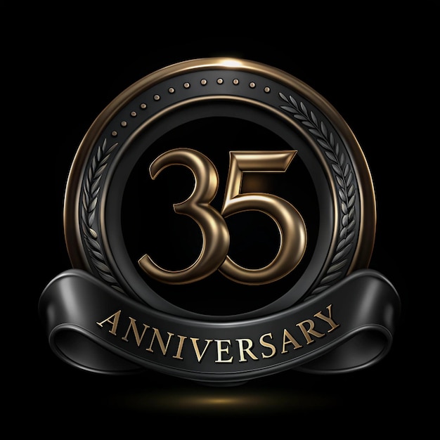 Contemporary 35th Anniversary Badge Design for Posters and Packaging