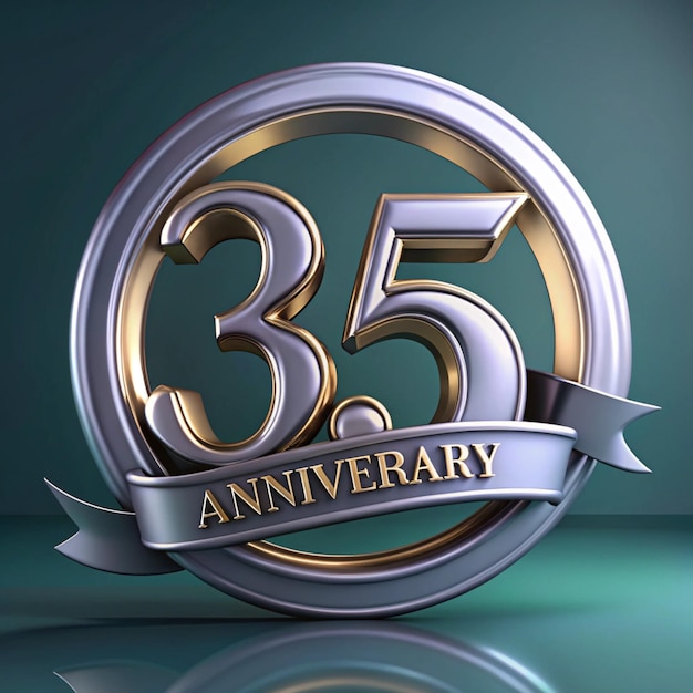 Contemporary 35th Anniversary Badge Design for Posters and Packaging