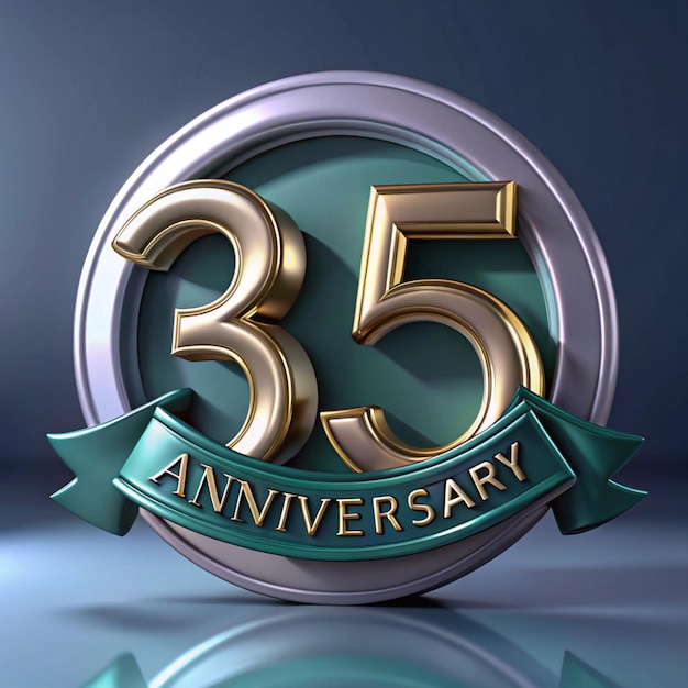 Contemporary 35th Anniversary Badge Design for Posters and Packaging