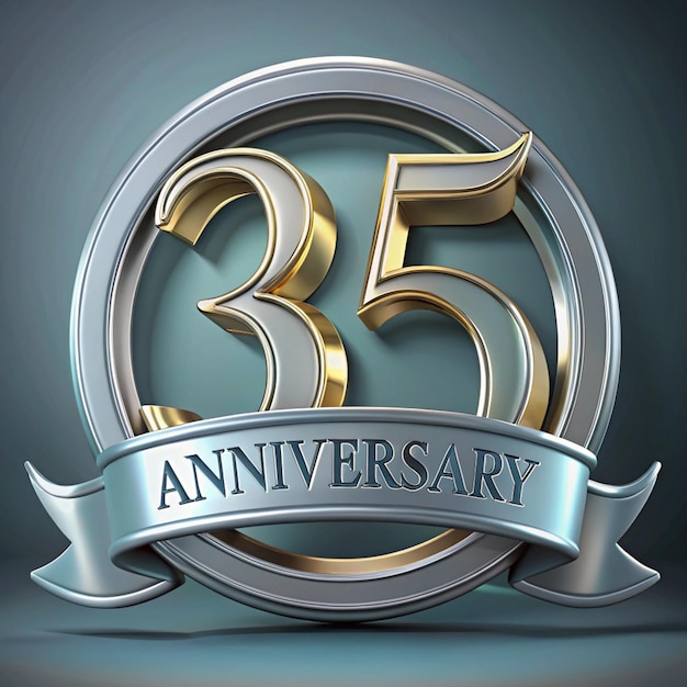 Contemporary 35th Anniversary Badge Design for Posters and Packaging