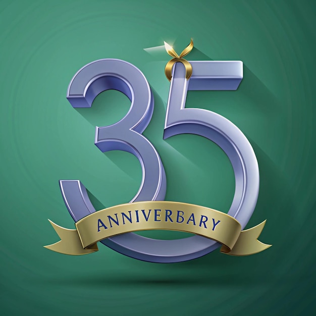 Contemporary 35th Anniversary Badge Design for Posters and Packaging