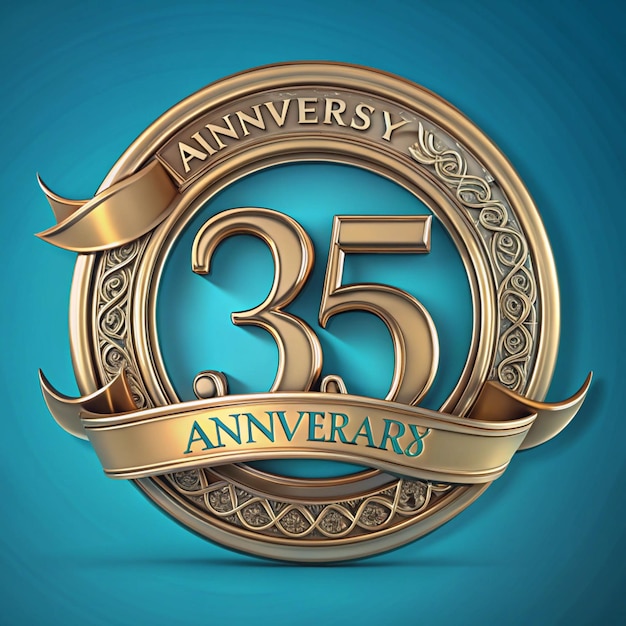 Contemporary 35th Anniversary Badge Design for Posters and Packaging