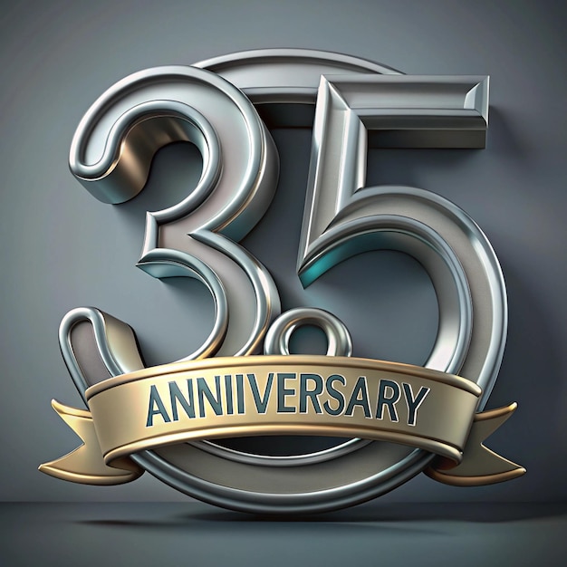 Contemporary 35th Anniversary Badge Design for Posters and Packaging