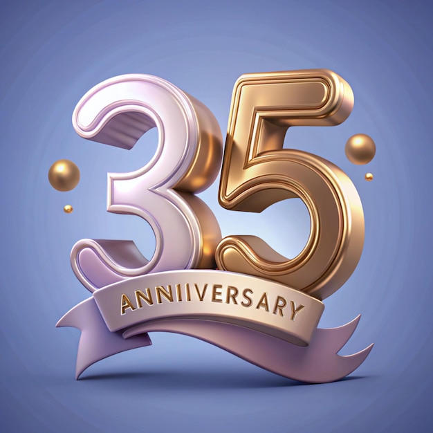 Contemporary 35th Anniversary Badge Design for Posters and Packaging