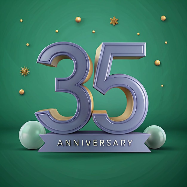 Contemporary 35th Anniversary Badge Design for Posters and Packaging