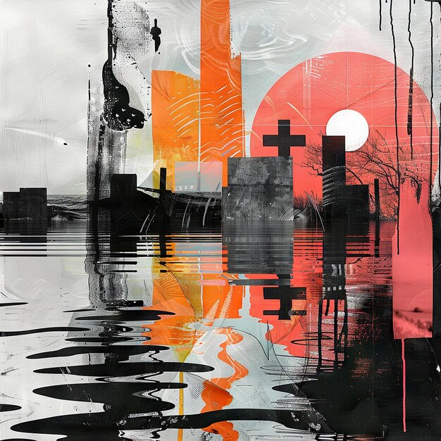 Contemporary Art Collage of Good Friday Serenity