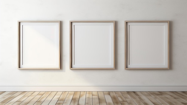 Photo contemporary empty picture frames in subtle earthy tones