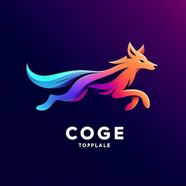 Photo contemporary gradient coyote logo design a modern template