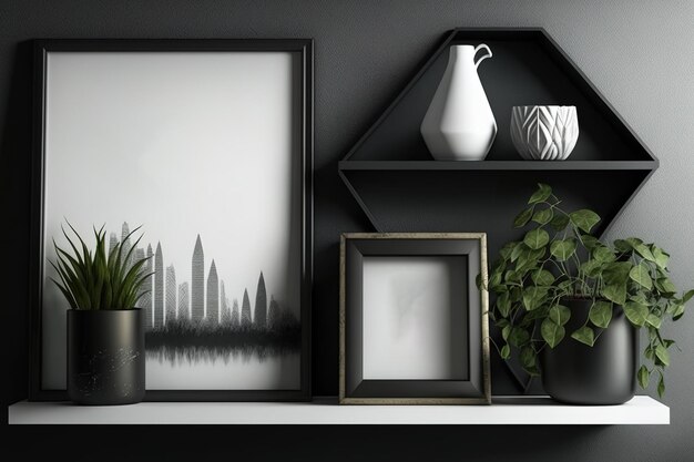 Contemporary home decor shelf