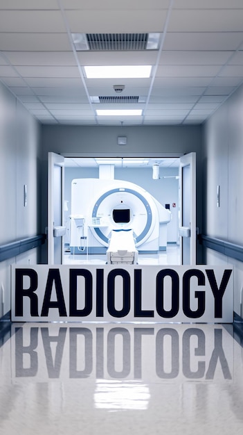 Photo contemporary hospital radiology hallway