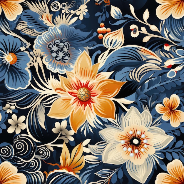 Contemporary Indonesian Batik Seamless Pattern