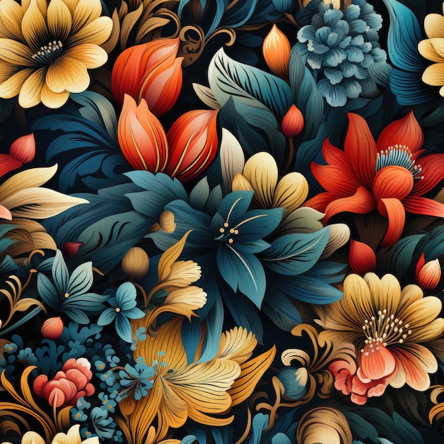 Contemporary Indonesian Batik Seamless Pattern