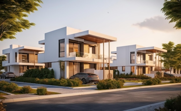 Contemporary Living Modern Homes and Townhouses Created with Generative AI Technology