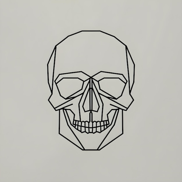 Photo contemporary minimalist geometric skull design for fashion apparel