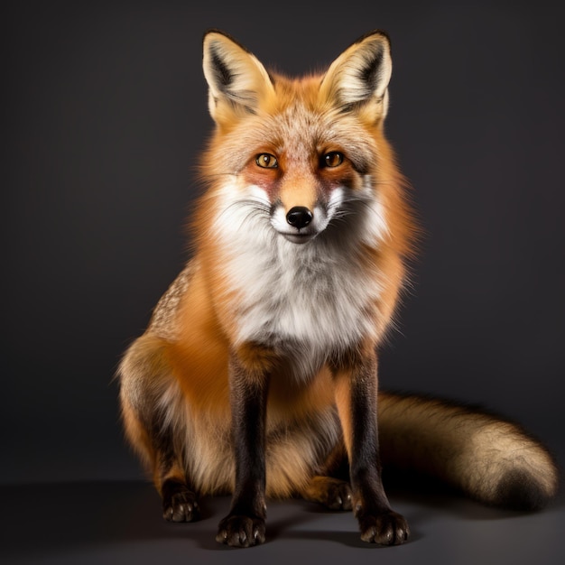 Contemporary Realist Portrait Photography Of A Red Fox In Studio