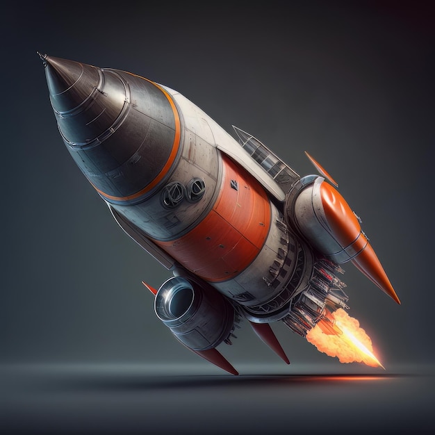 A contemporary rocket with a realistic design Generative AI