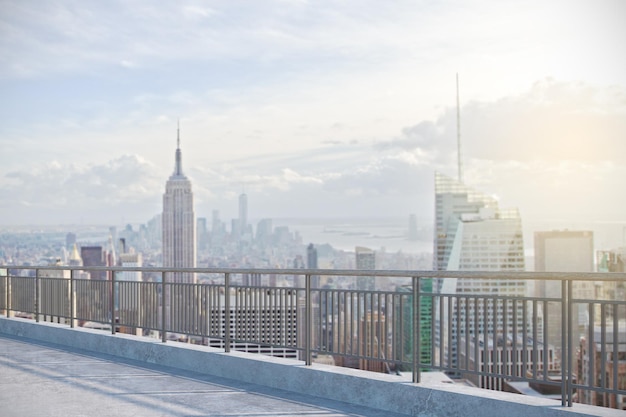 Contemporary rooftop with NY view