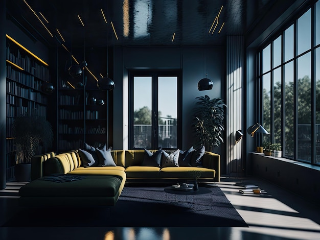 Contemporary Room Modern Interior Design ai generative