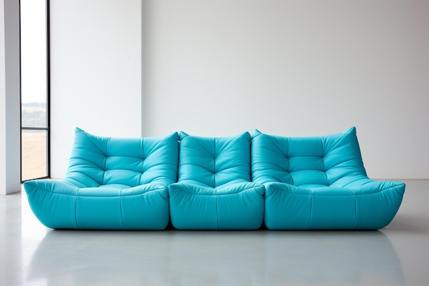 Photo contemporary sofa with a modular design and customizabl