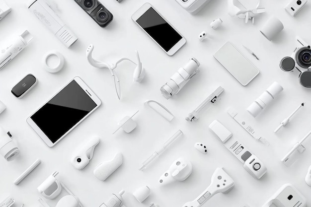 Contemporary Tech Gadgets on White Surface photo