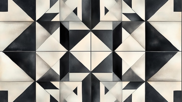 Photo contemporary tile pattern with clean symmetrical shapes and a monochromatic color scheme ideal for modern designs