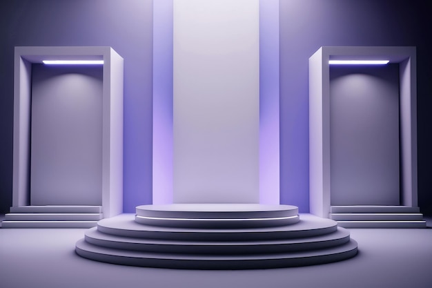 Contemporary violet podium stage AI Generation