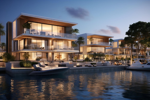 A contemporary waterfront development with marinas 00131 03