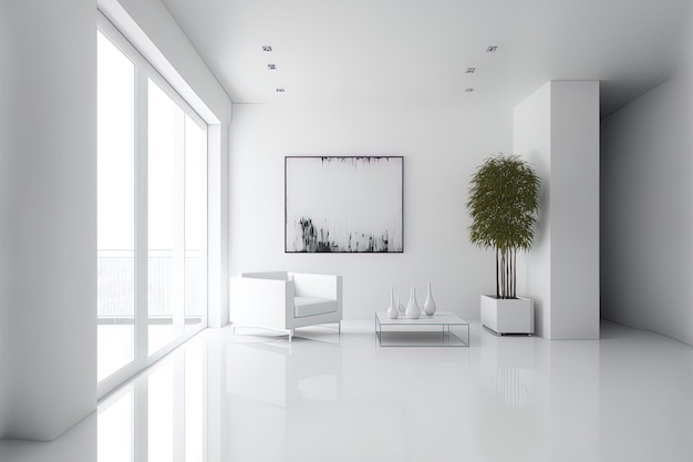 Contemporary white interior design