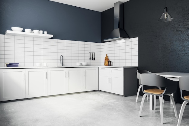 Contemporary white kitchen interior